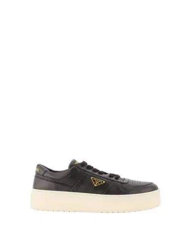 Prada Downtown Leather Low-Top Platform Sneakers | Thumbnail 1 Prada Downtown Leather Low-Top Platform Sneakers | Thumbnail 1