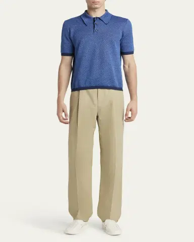 Bottega Veneta Men's Light Cotton Pleated Trousers | Thumbnail 2 Bottega Veneta Men's Light Cotton Pleated Trousers | Thumbnail 2