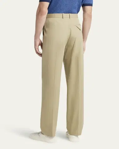 Bottega Veneta Men's Light Cotton Pleated Trousers | Thumbnail 3 Bottega Veneta Men's Light Cotton Pleated Trousers | Thumbnail 3