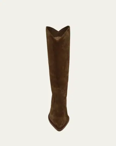 Gianvito Rossi Suede Tall Western Boots | Thumbnail 2