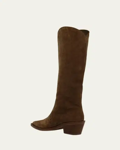 Gianvito Rossi Suede Tall Western Boots | Thumbnail 3