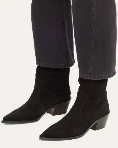 Gianvito Rossi Suede Tall Western Boots | Thumbnail 7