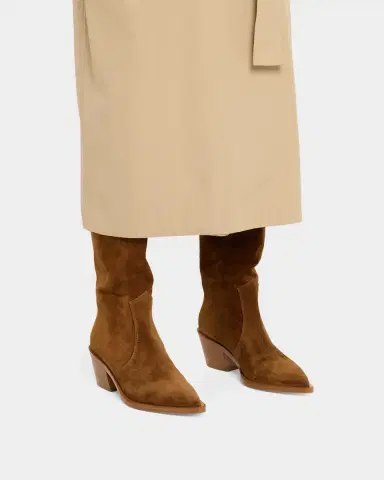 Gianvito Rossi Suede Tall Western Boots | Thumbnail 10
