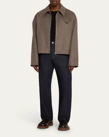 Bottega Veneta Men's Melange Wool-Cashmere Blouson Jacket | Thumbnail 2