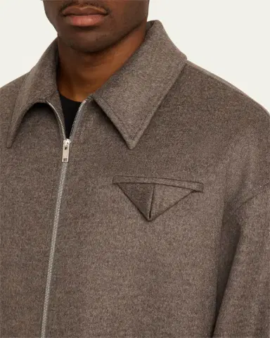Bottega Veneta Men's Melange Wool-Cashmere Blouson Jacket | Thumbnail 5