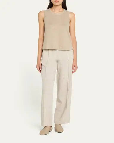 Majestic Filatures Crewneck Stretch Linen Tank | Thumbnail 2