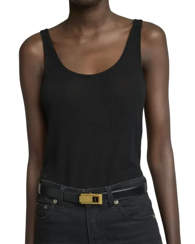 YSL Skinny Leather Belt