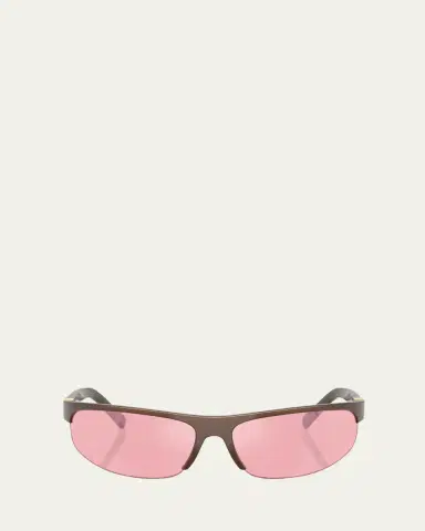 Miu Miu A02S Semi-Rimless Oval Plastic Sunglasses | Thumbnail 4