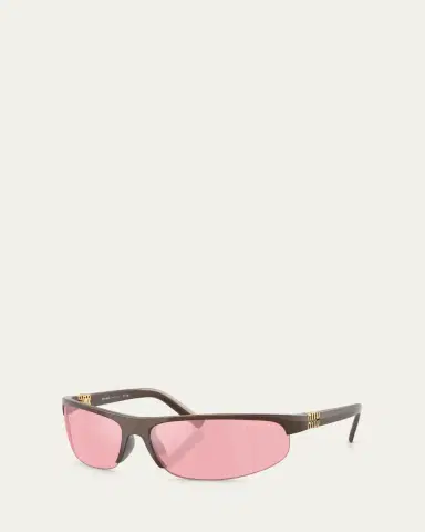 Miu Miu A02S Semi-Rimless Oval Plastic Sunglasses | Thumbnail 5