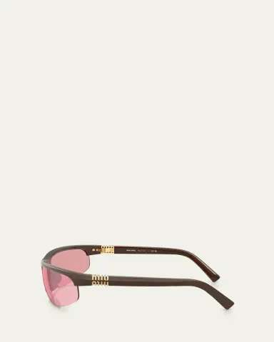 Miu Miu A02S Semi-Rimless Oval Plastic Sunglasses | Thumbnail 6