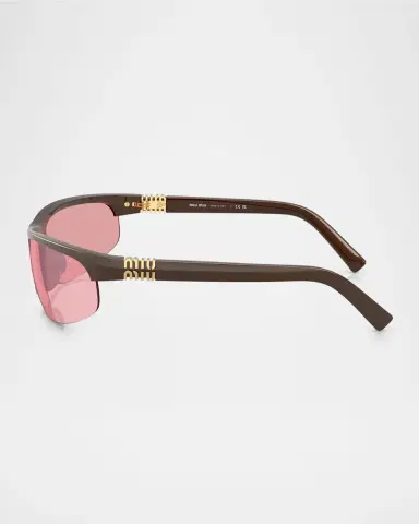 Miu Miu A02S Semi-Rimless Oval Plastic Sunglasses | Thumbnail 7