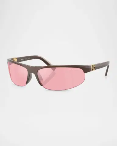 Miu Miu A02S Semi-Rimless Oval Plastic Sunglasses | Thumbnail 8