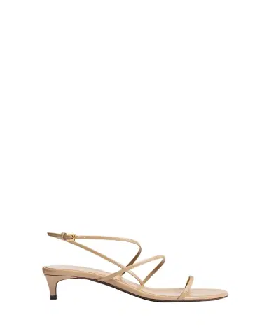 Khaite Strappy Leather Kitten-Heel Sandals | Thumbnail 1 Khaite Strappy Leather Kitten-Heel Sandals | Thumbnail 1