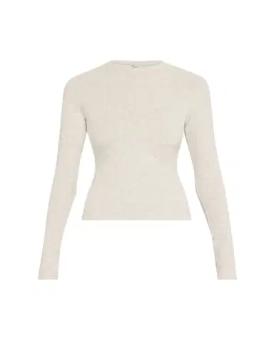 Skims Cotton Jersey Long-Sleeve Crewneck T-Shirt | Thumbnail 1 Skims Cotton Jersey Long-Sleeve Crewneck T-Shirt | Thumbnail 1