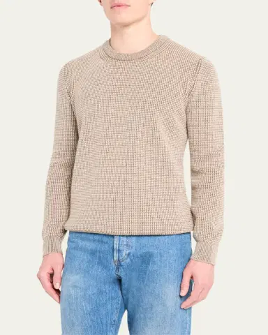 Bergdorf Goodman Men's Cashmere Novelty Knit Crewneck Sweater | Thumbnail 4