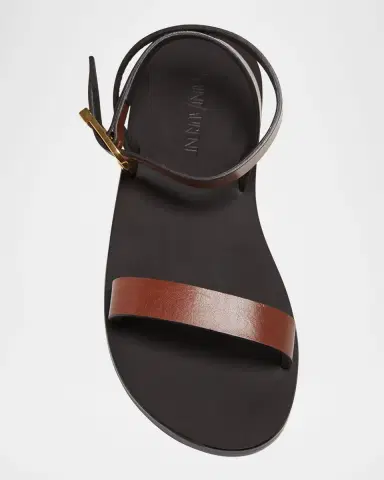 Saint Laurent Sahara Leather Ankle-Strap Sandals | Thumbnail 4