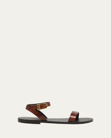Saint Laurent Sahara Leather Ankle-Strap Sandals | Thumbnail 5