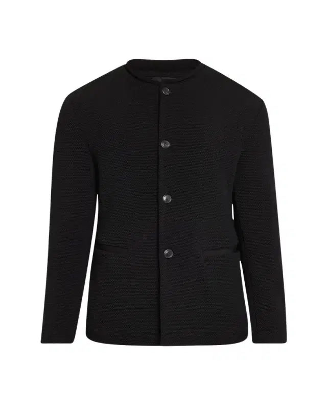 Men's Textured Band-Collar Blazer