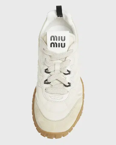 Miu Miu Low-Top Nylon & Leather Sneakers | Thumbnail 13