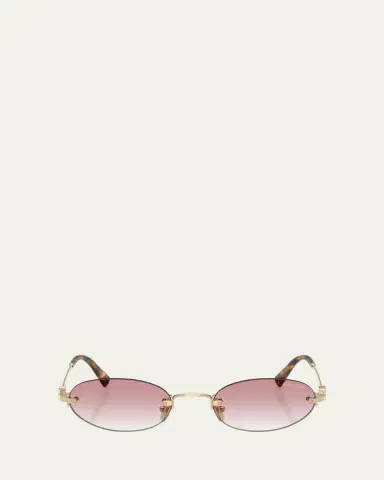 Miu Miu Logo Metal Oval Sunglasses | Thumbnail 4