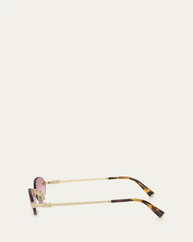 Miu Miu Logo Metal Oval Sunglasses | Thumbnail 6