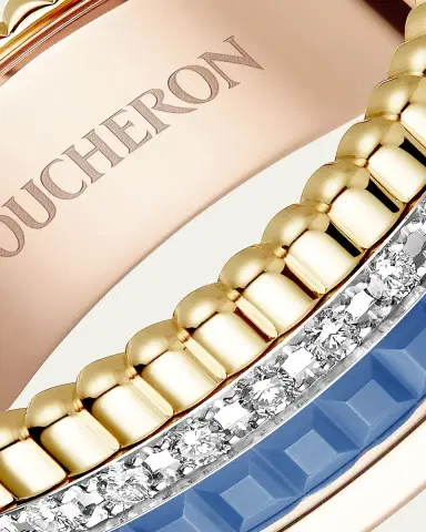 Boucheron 18K White, Rose, and Yellow Gold Quatre Blue Edition Ring with Diamonds | Thumbnail 3