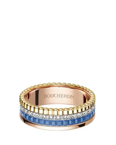 Boucheron 18K White, Rose, and Yellow Gold Quatre Blue Edition Ring with Diamonds | Thumbnail 1