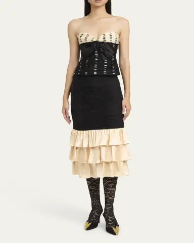 Valentino Garavani Strapless Polka Dot Ruched Bustier | Thumbnail 2