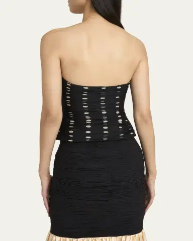 Valentino Garavani Strapless Polka Dot Ruched Bustier | Thumbnail 3