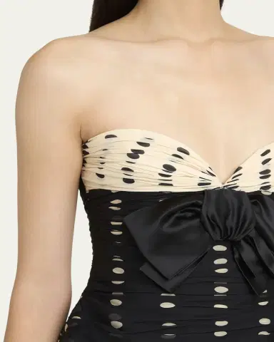 Valentino Garavani Strapless Polka Dot Ruched Bustier | Thumbnail 5