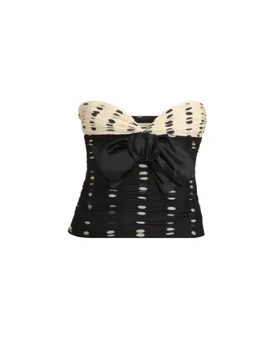 Valentino Garavani Strapless Polka Dot Ruched Bustier | Thumbnail 1
