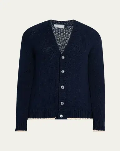 Bergdorf Goodman Men's Cotton Contrast-Trim Cardigan | Thumbnail 6 Bergdorf Goodman Men's Cotton Contrast-Trim Cardigan | Thumbnail 6