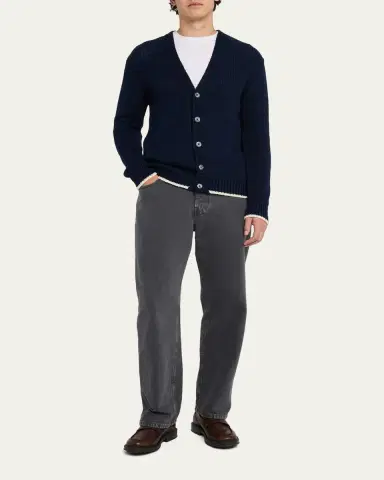 Bergdorf Goodman Men's Cotton Contrast-Trim Cardigan | Thumbnail 7 Bergdorf Goodman Men's Cotton Contrast-Trim Cardigan | Thumbnail 7
