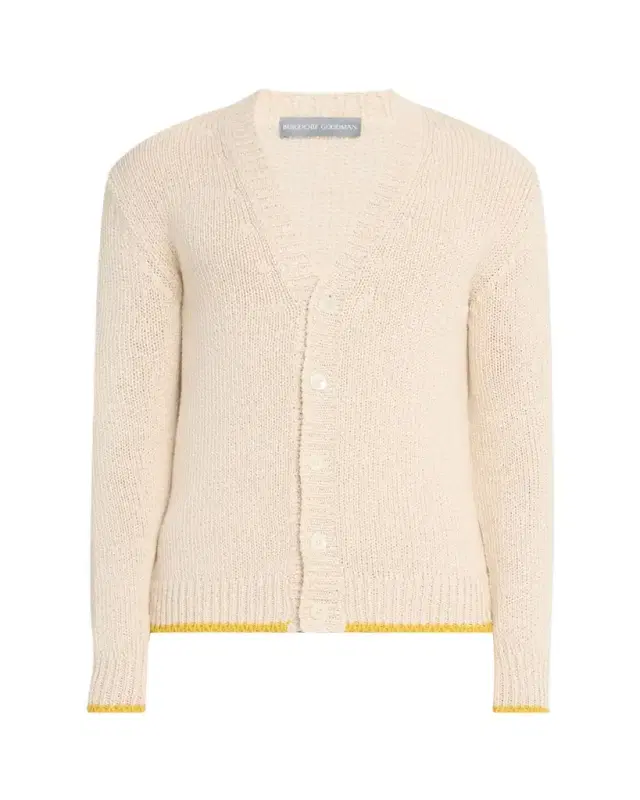 Bergdorf Goodman Men's Cotton Contrast-Trim Cardigan