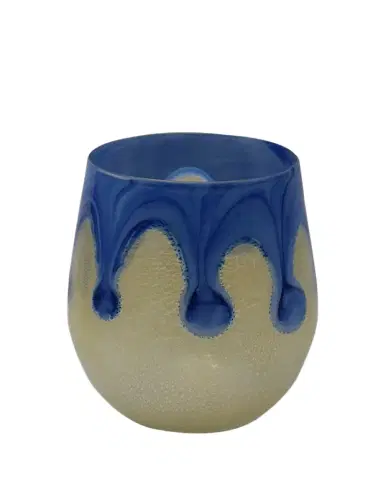 4 GLASS MURANO Goccia Cobalt Blue Drinking Glass, 10 oz. | Thumbnail 1