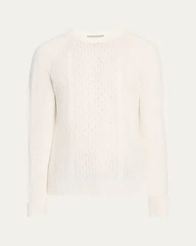 Bergdorf Goodman Men's Aran Linen-Cashmere Sweater | Thumbnail 10 Bergdorf Goodman Men's Aran Linen-Cashmere Sweater | Thumbnail 10