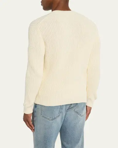 Bergdorf Goodman Men's Wide Rib Cotton Crewneck Sweater | Thumbnail 3