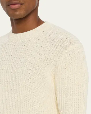 Bergdorf Goodman Men's Wide Rib Cotton Crewneck Sweater | Thumbnail 5