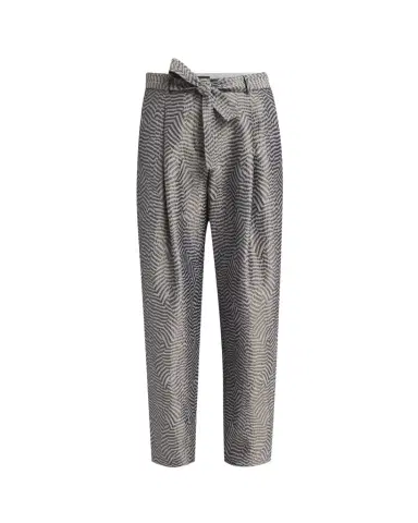 Giorgio Armani Animalier Silk Jacquard Straight-Leg Paperbag Trousers | Thumbnail 1