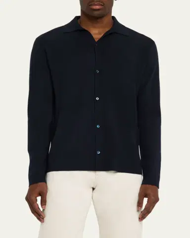 Maurizio Baldassari Men's Wool Knit Overshirt | Thumbnail 4