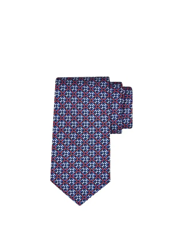 Men's Check Silk and Wool Tie