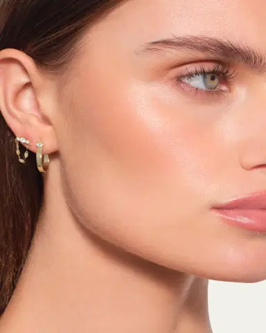 Lana 14K Gold Solo Blake Draping Diamond Stud Earrings | Thumbnail 2