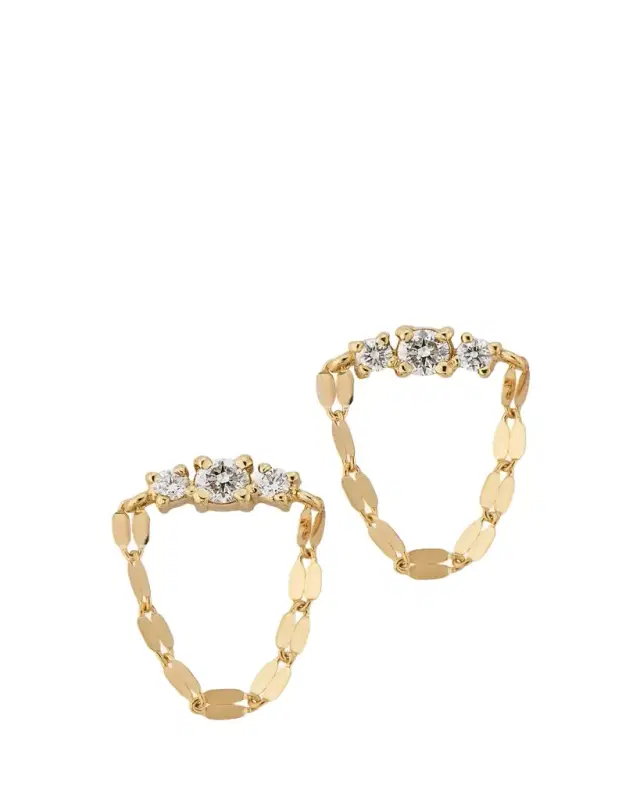 Lana 14K Gold Solo Blake Draping Diamond Stud Earrings