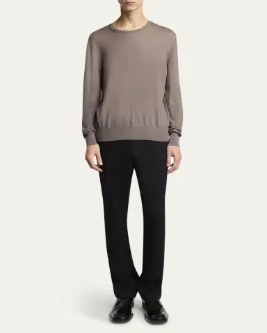 Saint Laurent Men's Fine-Gauge Crew Sweater | Thumbnail 2