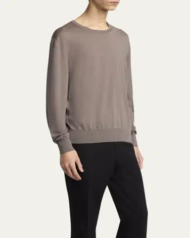 Saint Laurent Men's Fine-Gauge Crew Sweater | Thumbnail 4