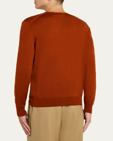 Saint Laurent Men's Fine-Gauge Crew Sweater | Thumbnail 7