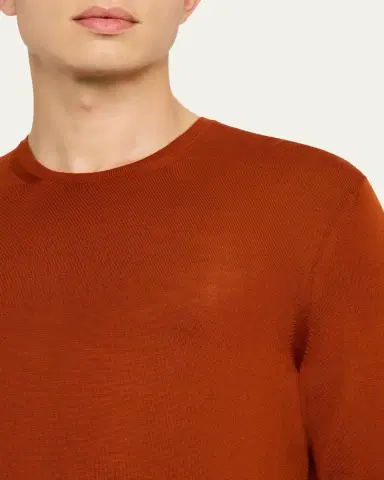 Saint Laurent Men's Fine-Gauge Crew Sweater | Thumbnail 9