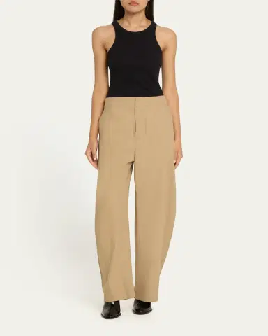 Bottega Veneta Fluid Cotton Twill Wide Leg Trousers | Thumbnail 2