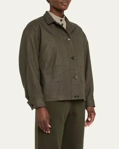 Loro Piana Jaylon Structured Linen Wool Field Jacket | Thumbnail 4 Loro Piana Jaylon Structured Linen Wool Field Jacket | Thumbnail 4