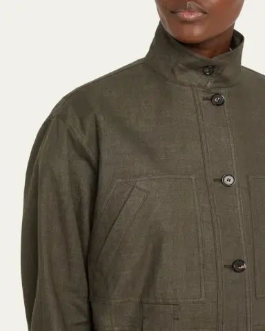 Loro Piana Jaylon Structured Linen Wool Field Jacket | Thumbnail 5 Loro Piana Jaylon Structured Linen Wool Field Jacket | Thumbnail 5